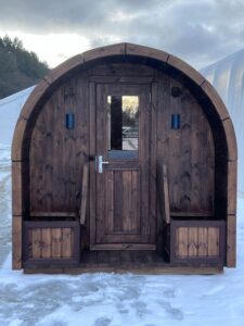 Premium thermowood  sauna "Coupé" - panoramische vensters | inrichting op maat - Afbeelding 3