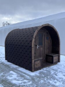 Premium thermowood  sauna "Coupé" - panoramische vensters | inrichting op maat