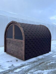 Premium thermowood  sauna "Coupé" - panoramische vensters | inrichting op maat - Afbeelding 4